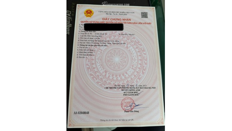  Bán đất Cổ Dương Tiên Dương - Ô tô tránh - Trục chính - Thửa đẹp